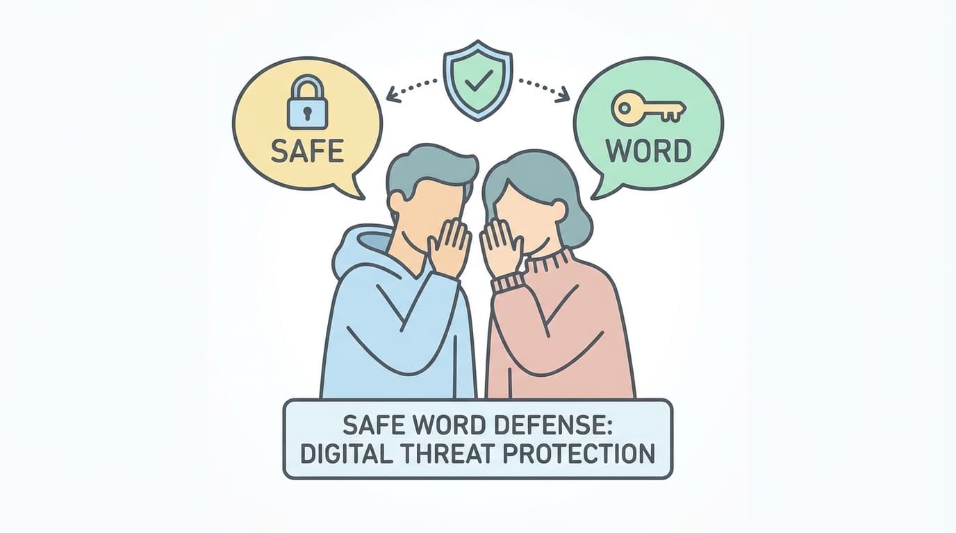 Illustration of two people whispering a secret code word