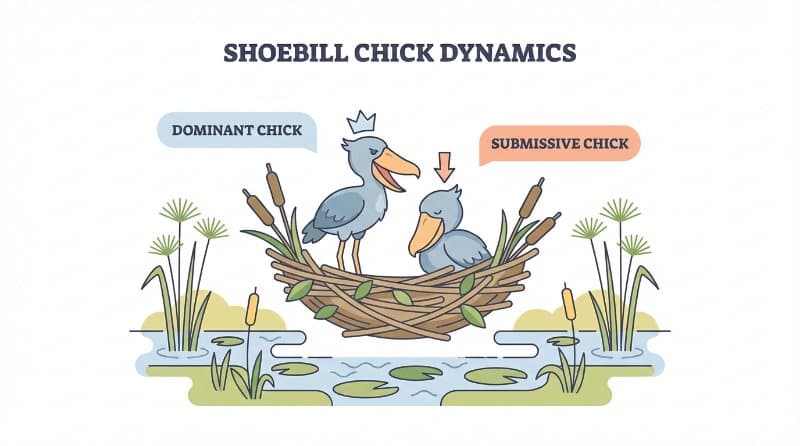 Shoebill stork nest dynamics and siblicide concept