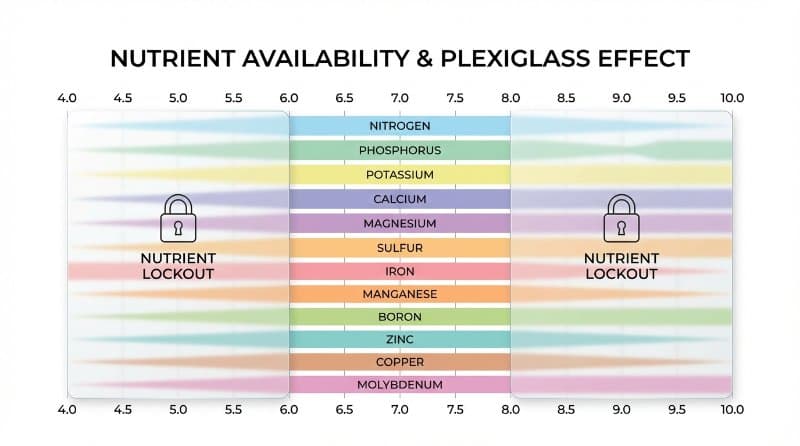 Chart showing nutrient availability at different pH levels