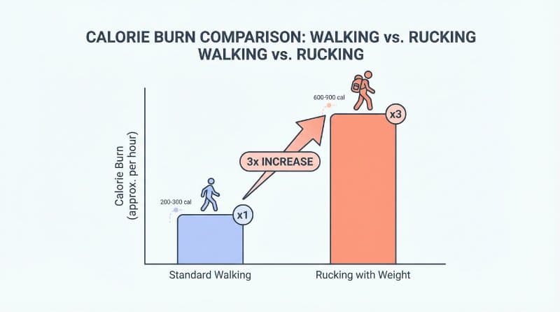 Comparison of calorie burn between walking and rucking