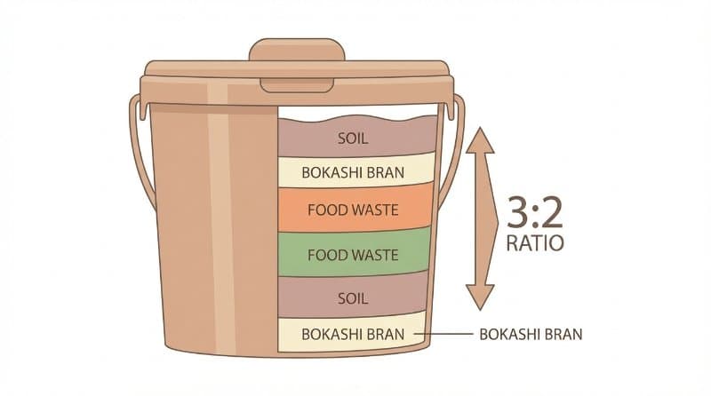 Layers of the Sandwich Compost Method