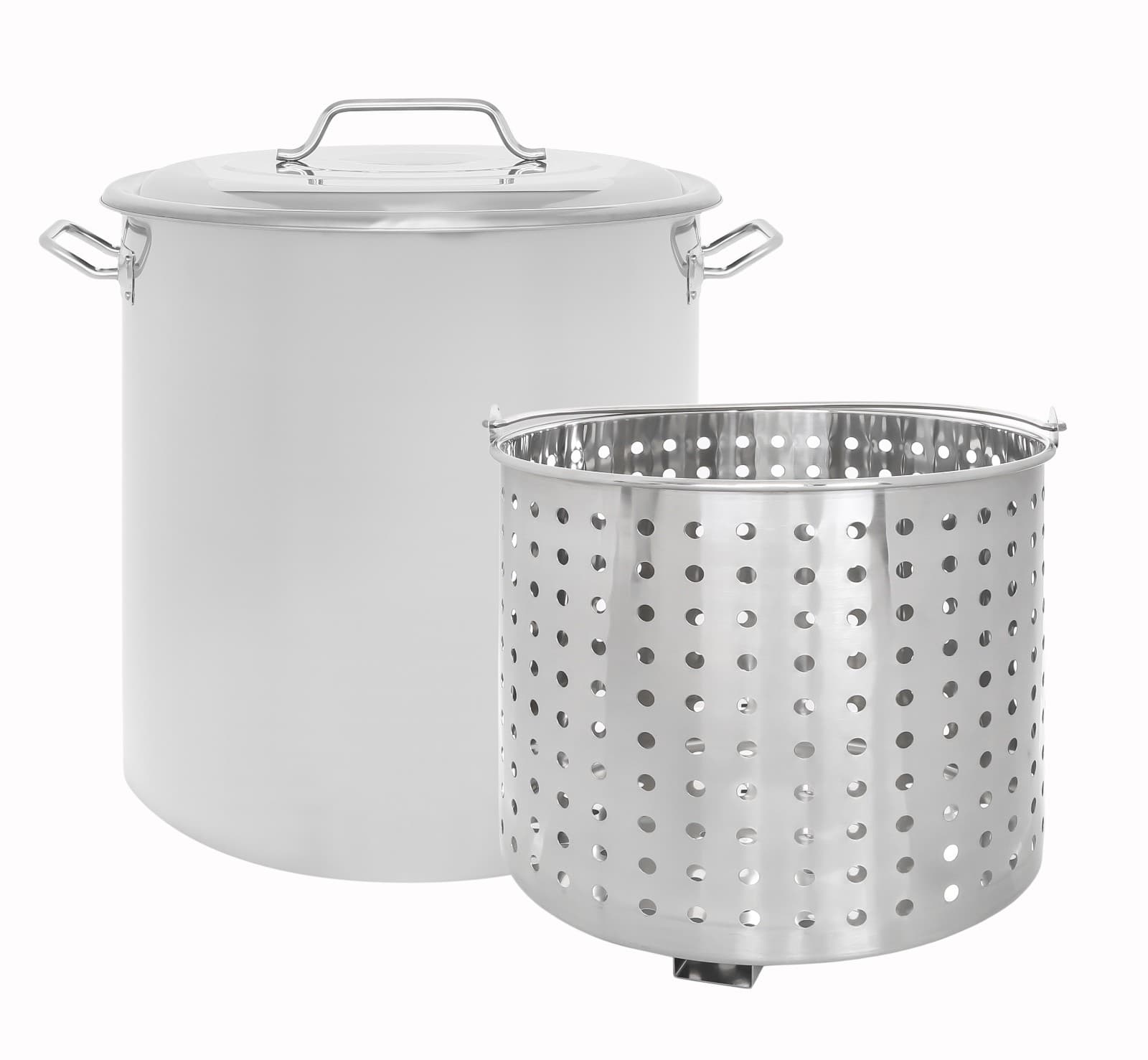 CONCORD Stainless Steel Stock Pot w/ Steamer Basket Boiling Steaming Cookware