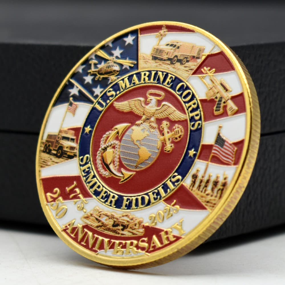 US Marine Corps 250th Anniversary Challenge Coin Commemorative Medal