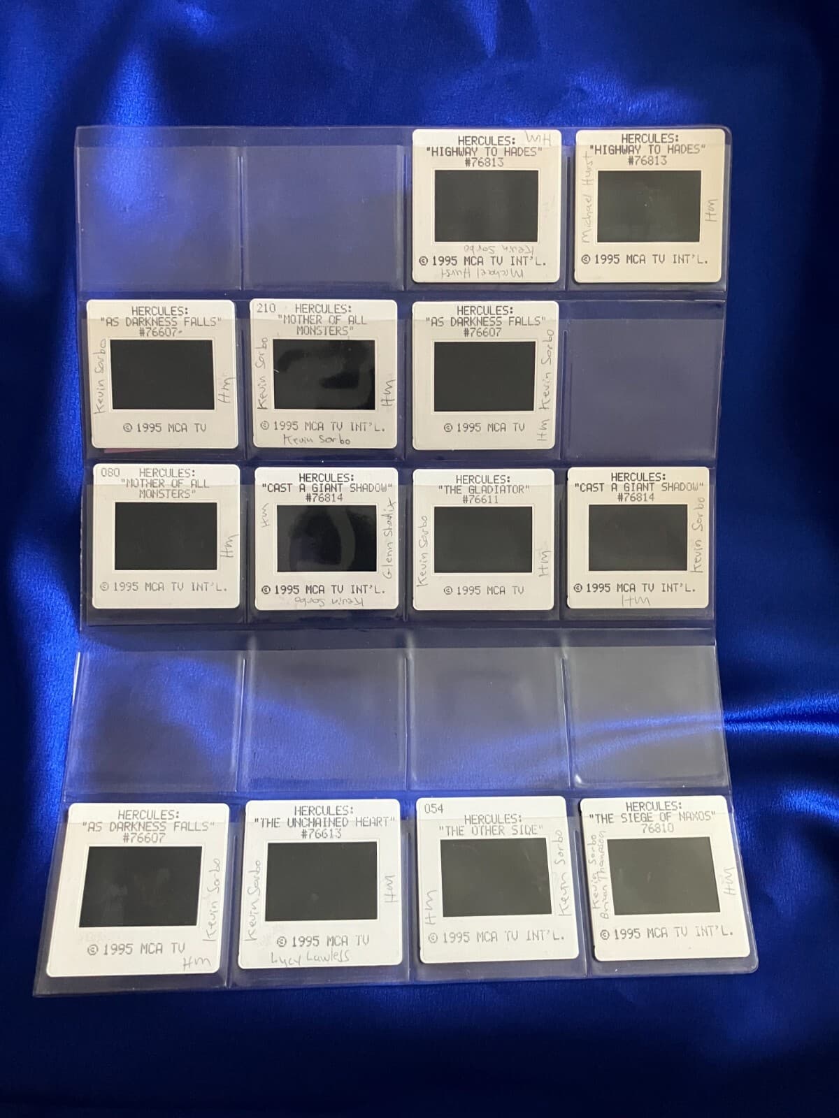 RARE Hercules (Kevin Sorbo) Set of 13 Promo OFFICIAL Studio Slides w/ Xena Slide