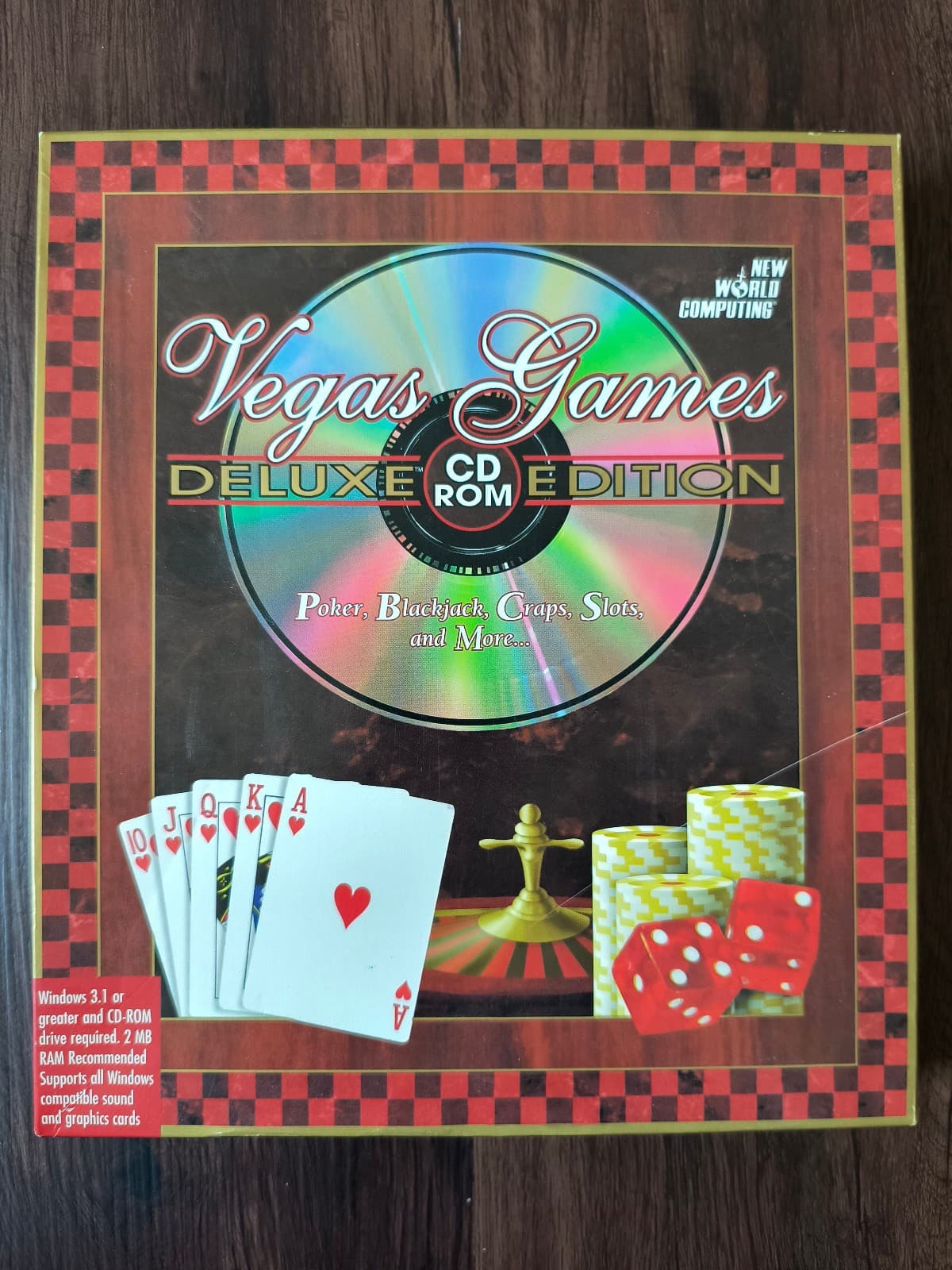 Vegas Games: Deluxe Edition (CD-ROM, 1994,New World Computing) w/Box Made in USA