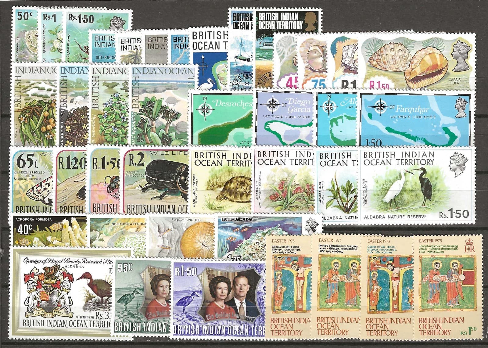 BRITISH INDIAN OCEAN TERRITORY 1973 "Commemoratives" MINT