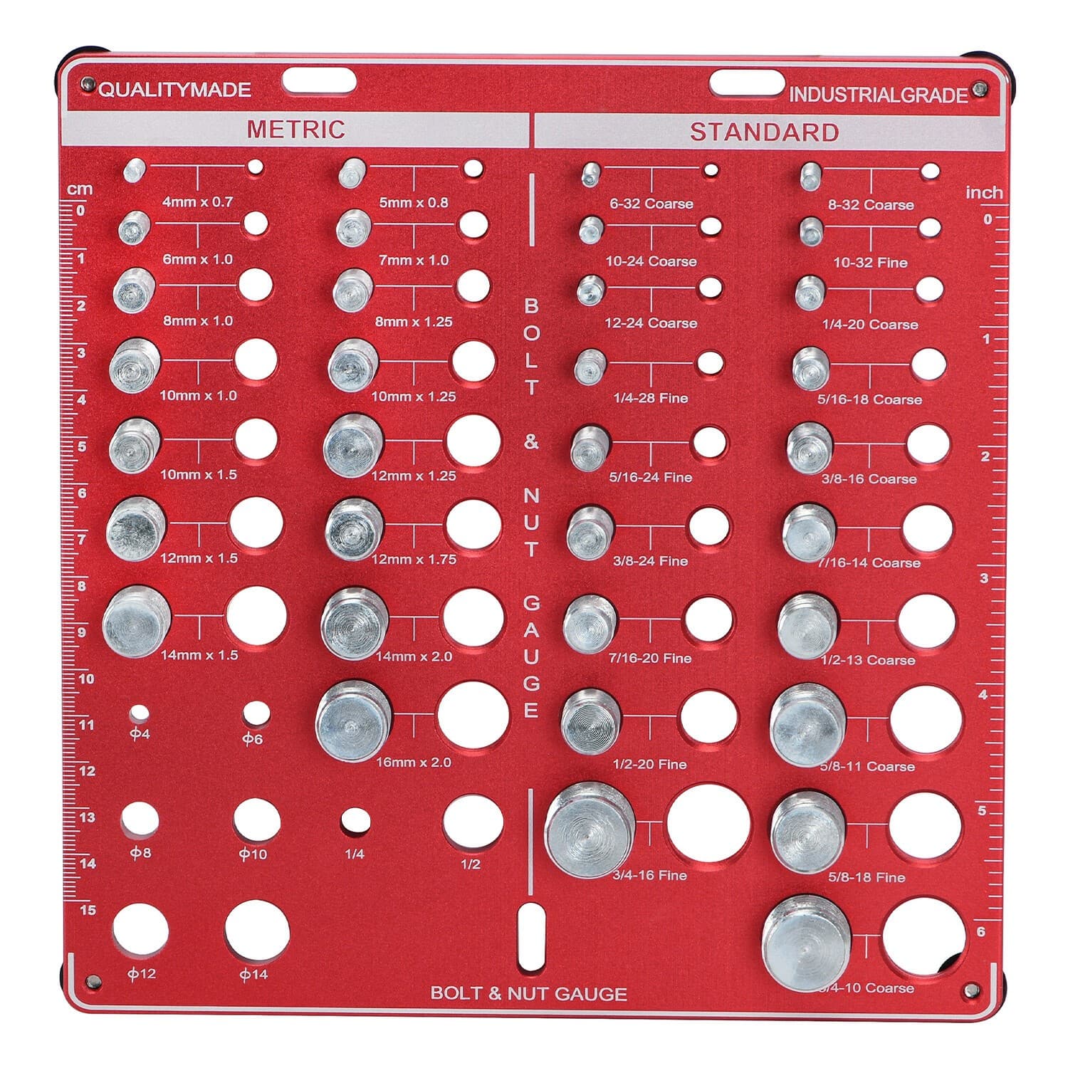 34 Standard and Metric Nut and Bolt Thread Checker Bolt & Nut Identifier Gauge