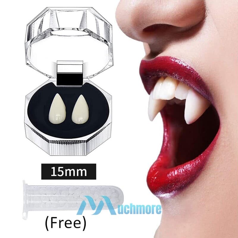 3 Size Reusable Vampire Teeth Fangs with Adhesive Adults Kids Halloween Cosplay