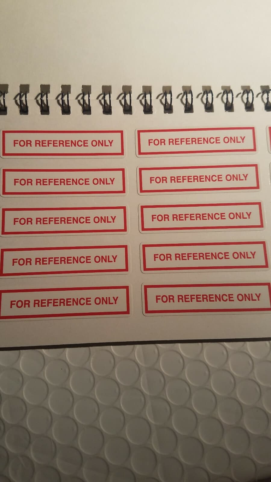 Q-CEE'S CALIBRATION LABELS BOOKLETS #QC136 RED 3197-10E9 "For Reference Only"