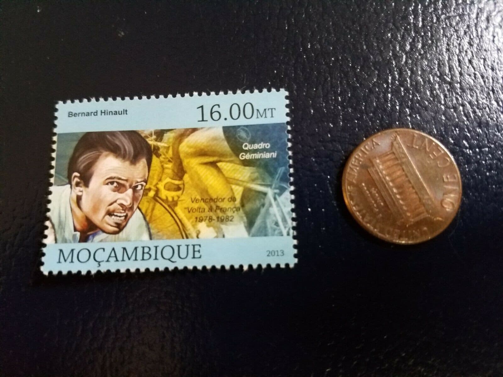 Bernard Hinault Road Racing Cyclist 2013 Mocambique Perforated Stamp