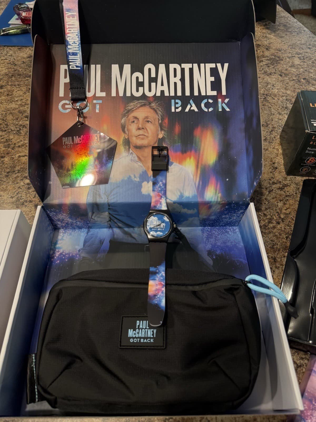 Paul McCartney Got Back Tour 2025 VIP Gift Box Watch Fanny Pack Lanyard Laminate