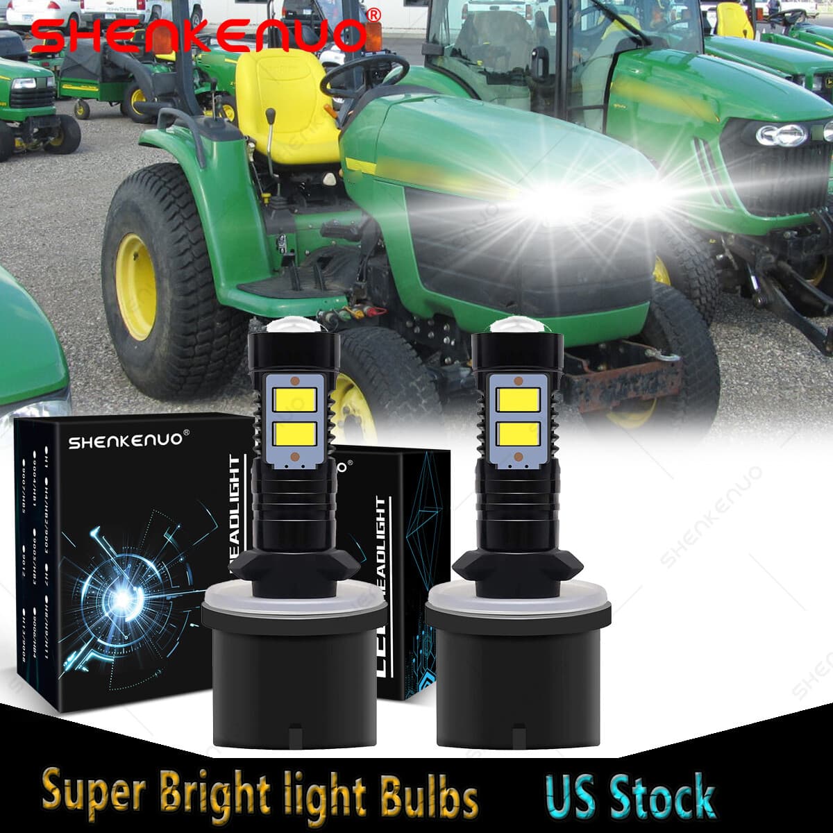 2 LED light bulbs For Deere 4200 4300 4400 4500 4100 4110 4600 M807906 headlight