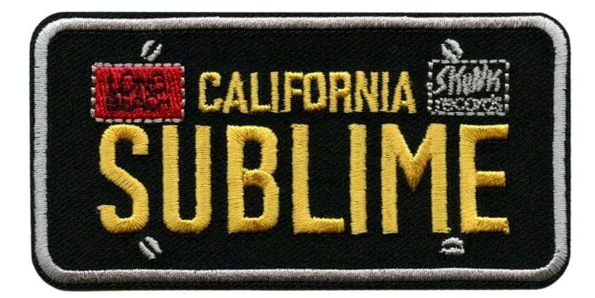 Sublime California License Plate Patch Coast Rock Band Embroidered Iron On Sew
