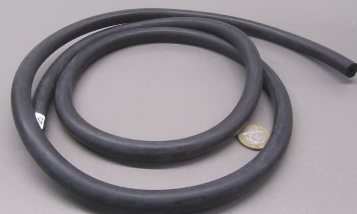 Latex Rubber Tubing Shore A35 Black 1/2" OD x 1/8" ID x 3/16" Wall x 5' Length