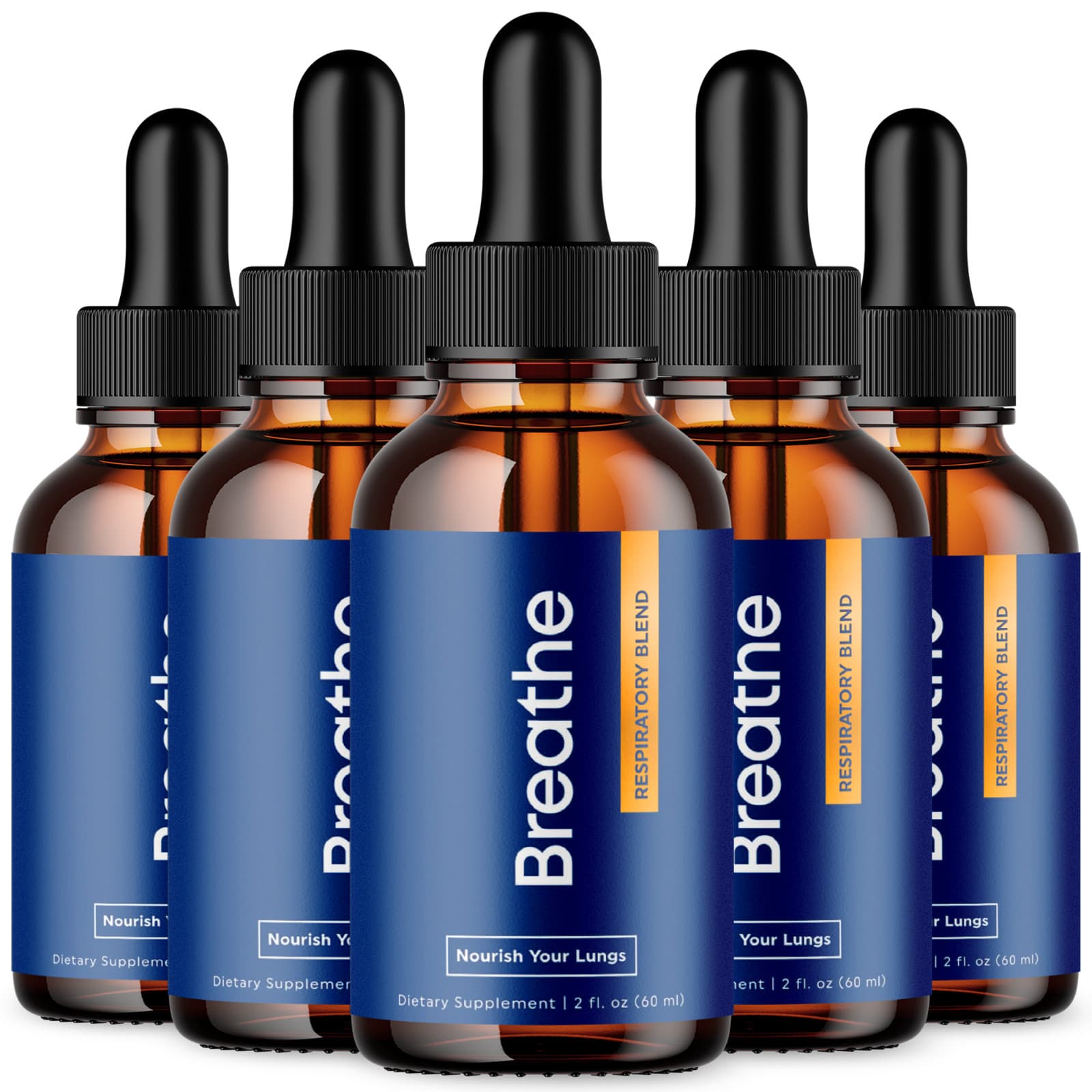 Breathe Respiratory Blend Drops Advanced Formula Lung Maximum Support - 5 Pack