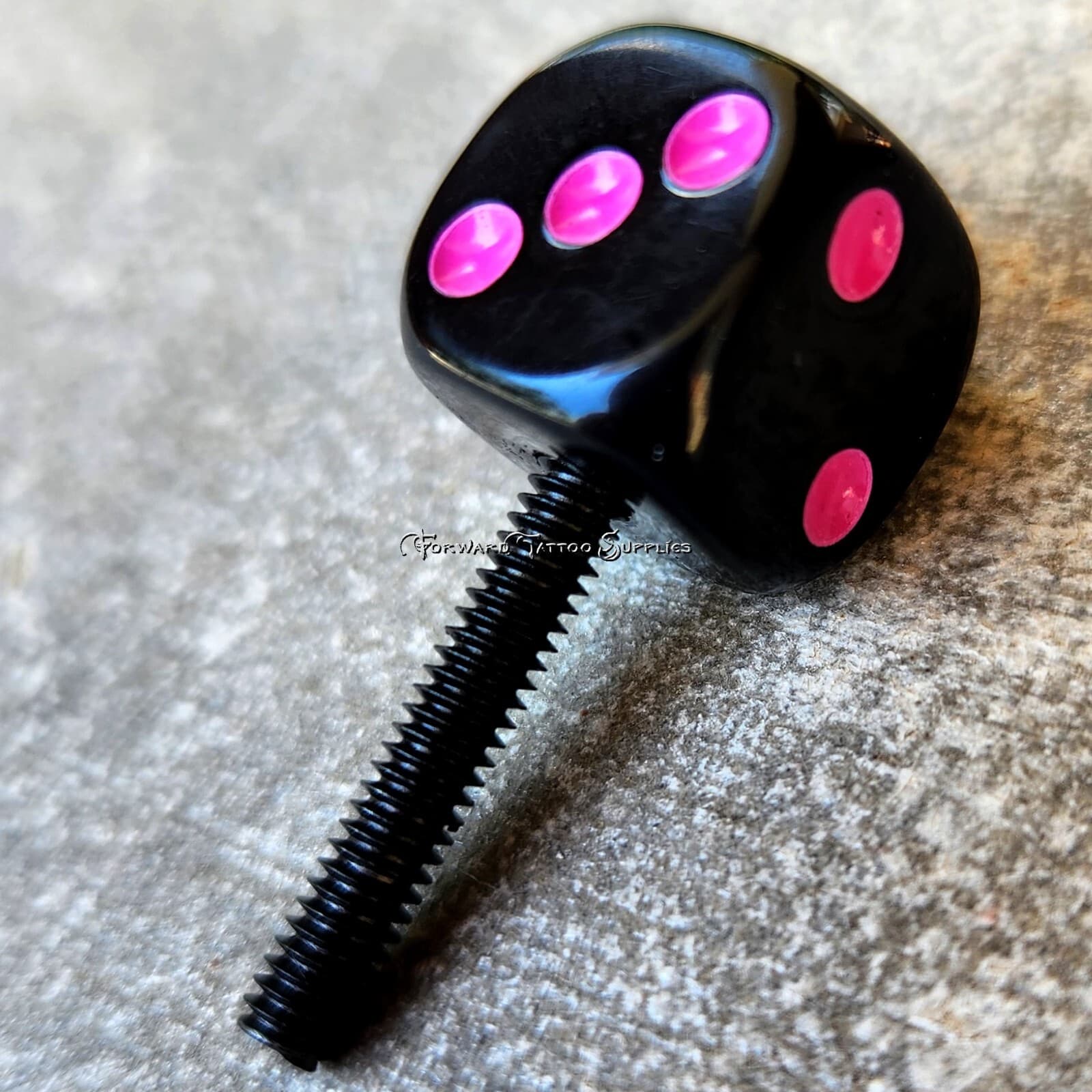 1 Tattoo Machine 8-32 American Thread Contact Screw Black Neon Pink Dice USA 1"