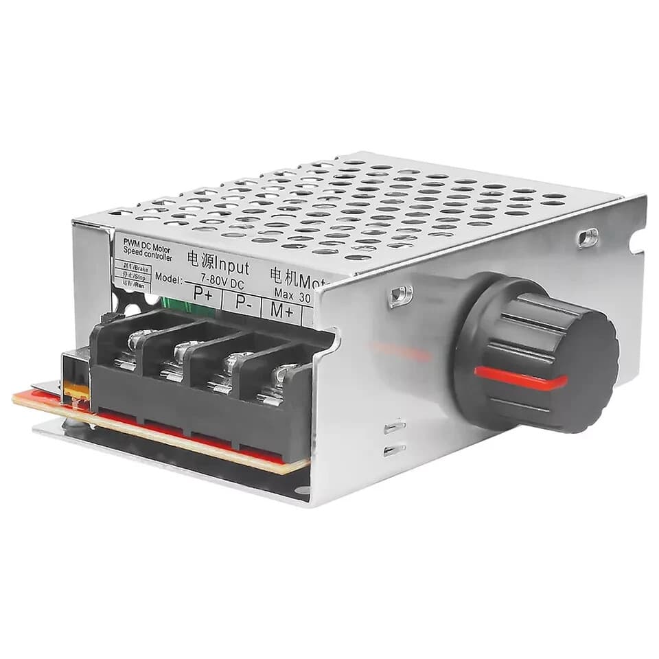 DC 7-70V 30A PWM HHO RC Brush Motor Speed Controller Power Wheel Dimmer 12V 24V