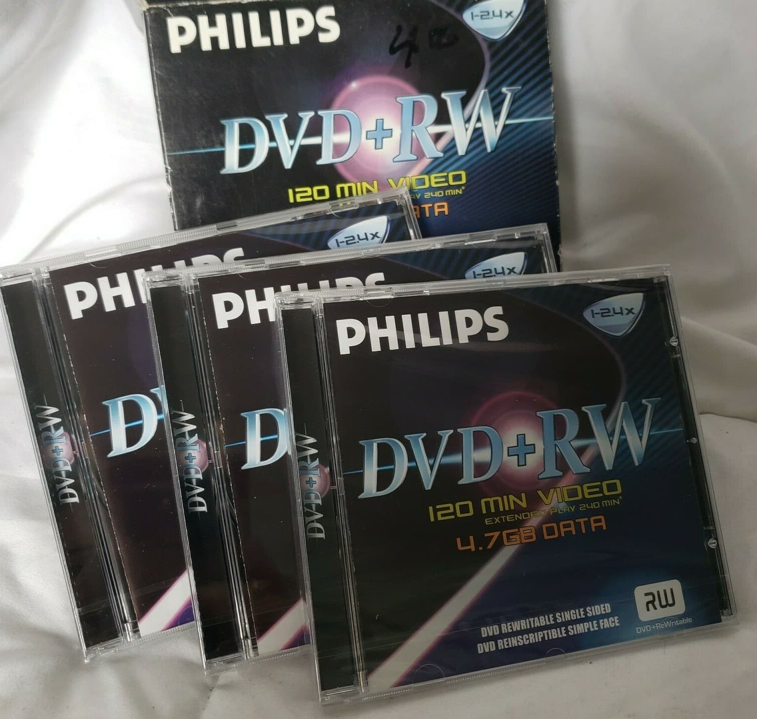 Philips DVD + RW 120 Minutes Video Extended Play 240 Min, 4.7GB Data, 3 Count
