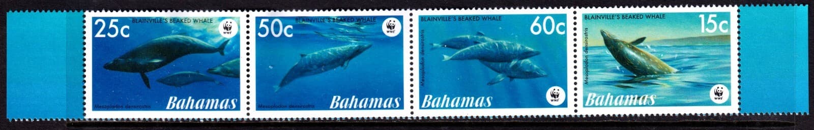 Bahamas 2007 Blainville's Beaked Whale - WWF Mint MNH Set Strip SC 1206-1209