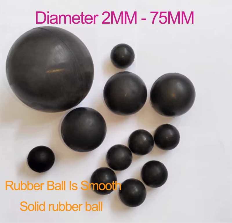 Black Round Solid Rubber Ball Bouncy Balls Training Ball Diameter 2mm - 75mm