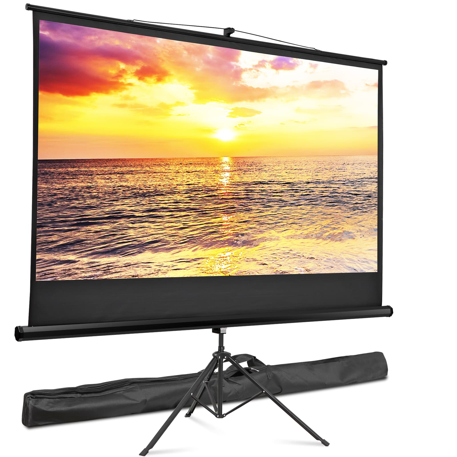 Projector Screen with Stand 84 inch for Movie or Office Presentation 16:9 HD