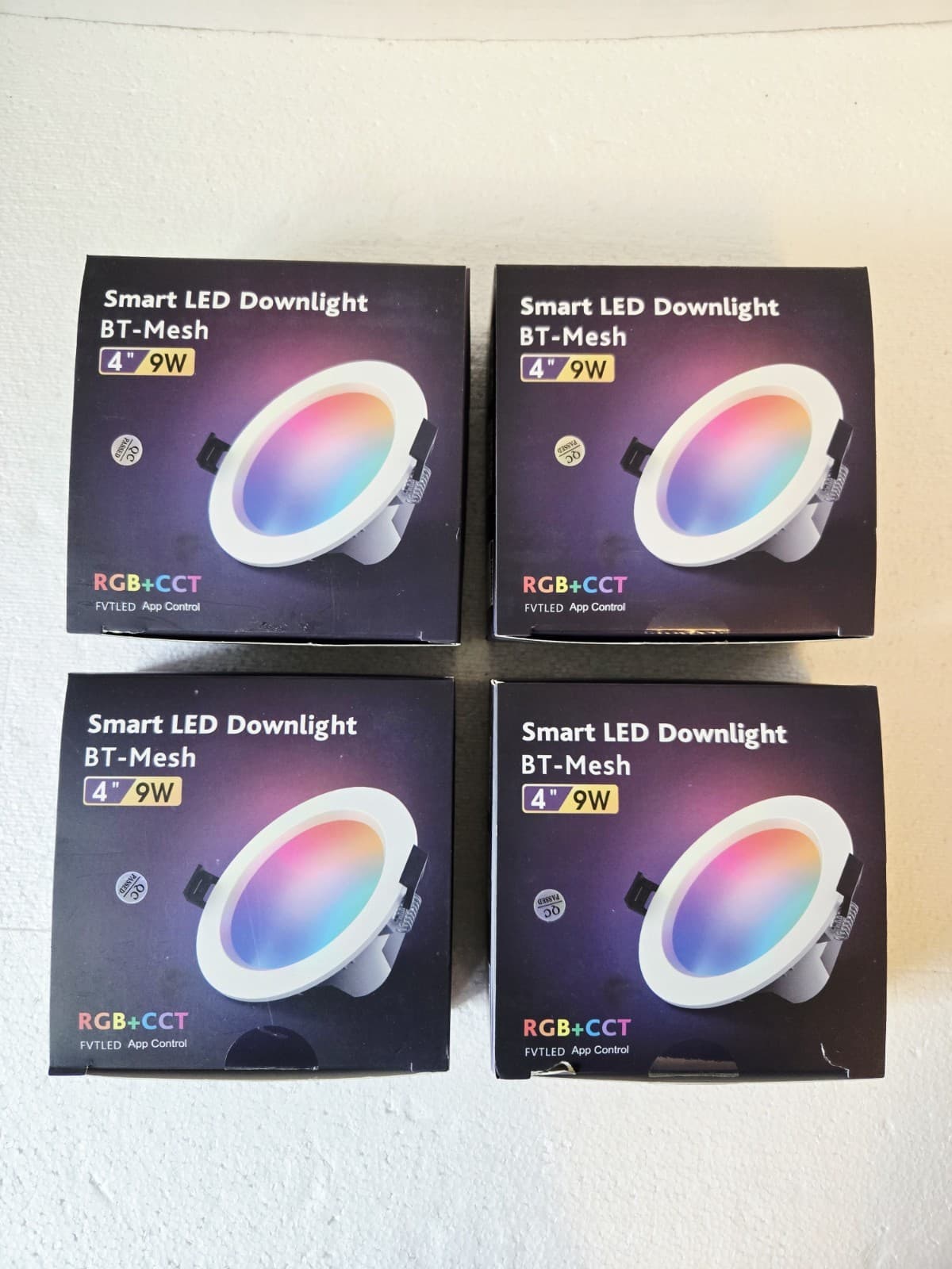 Smart LED Recessed Ceiling Light Fixture 4 inch, WiFi Bluetooth 9W 4 IN 4 Pack