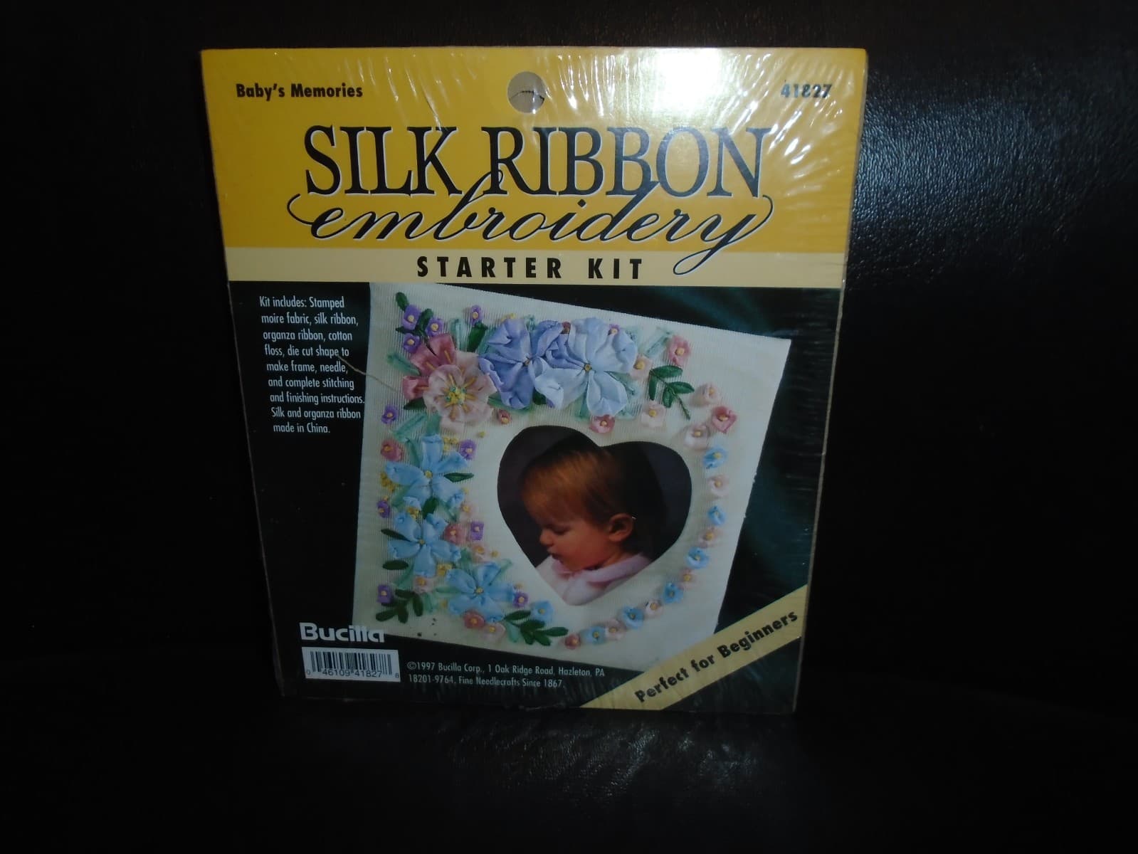 NOS 1997 BUCILLA SILK RIBBON EMBROIDERY KIT #41827 "BABY'S MEMORIES"