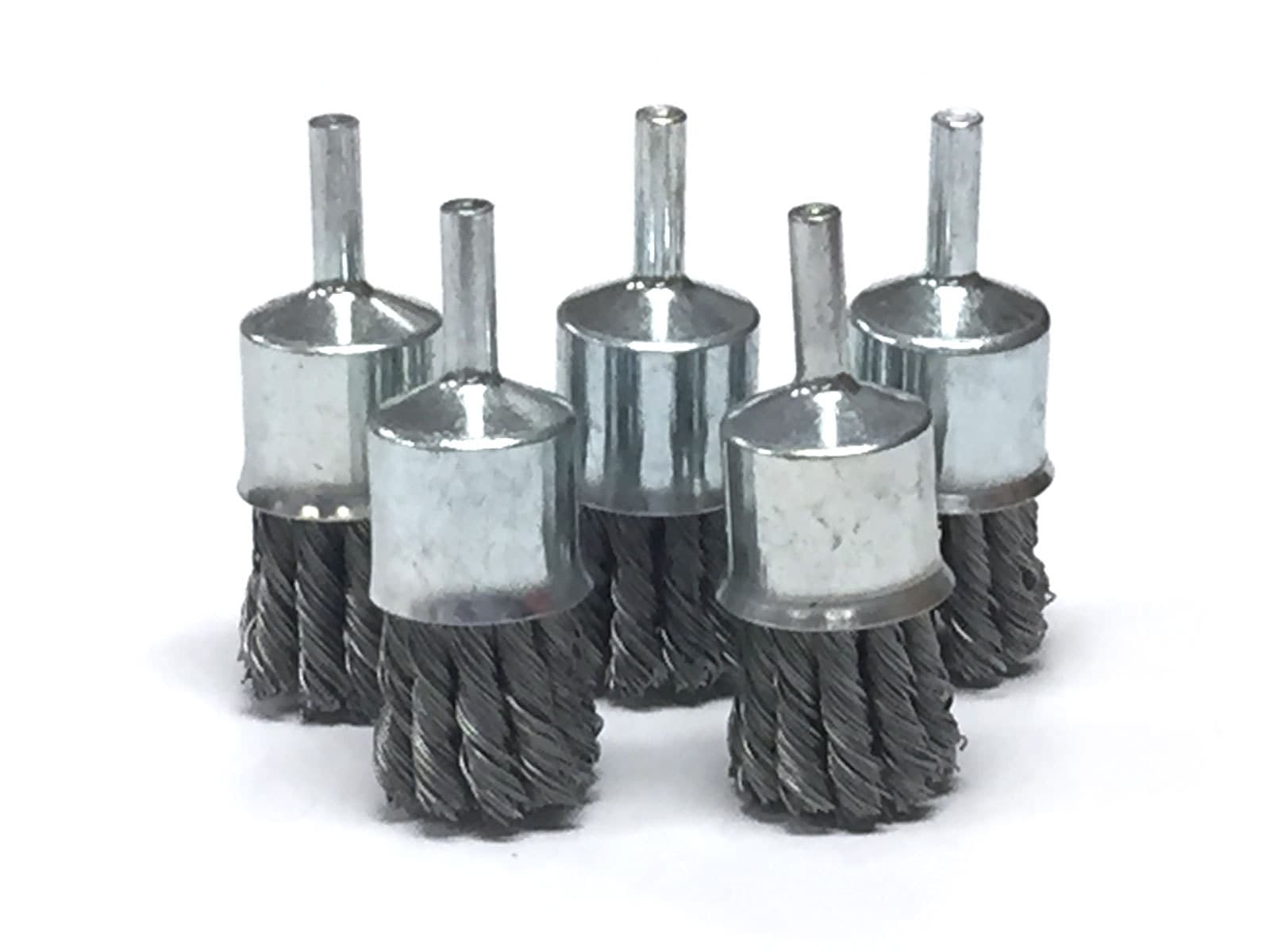 1" Knot Wire End Brush - Carbon Steel Wire - 5 Pack
