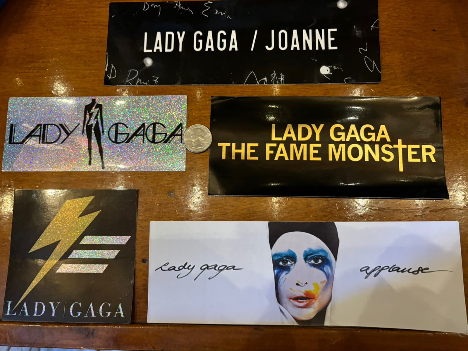 Lady Gaga Changing the World Sticker ( Lot of 5 ) + Free flag sticker