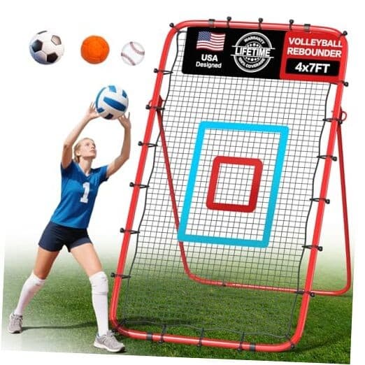 Portable Volleyball Rebounder Net 7x4 Ft, 5-Angle Adjustable Rebounder Net for