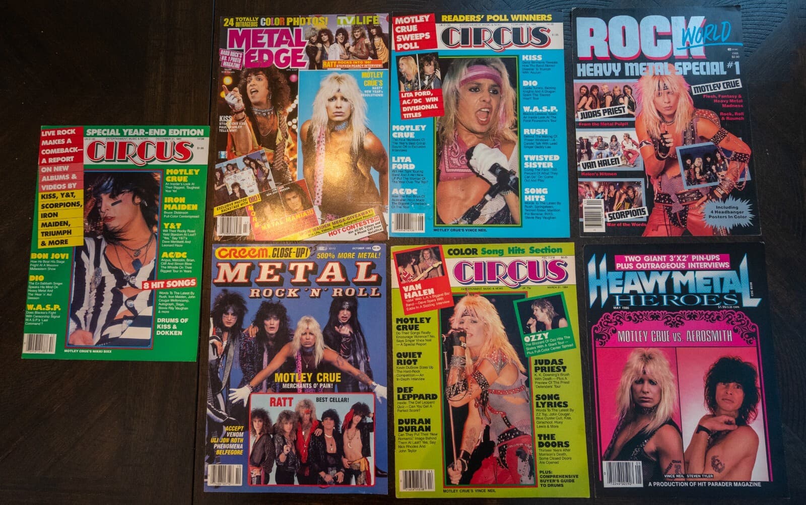 MOTLEY CRUE Magazine Covers Lot - Just the front covers only not full magazines