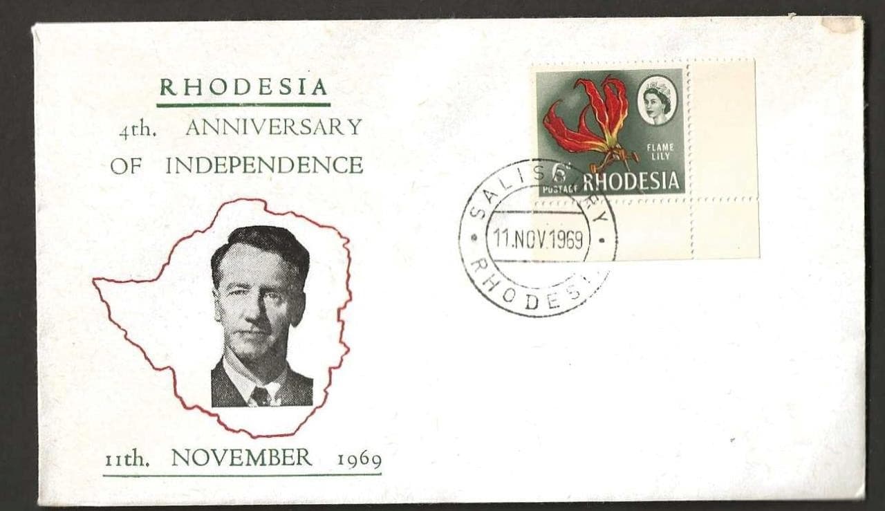 RHODESIA ,1969 4TH ANNIVERSARY OF INDEPENDENCE COVER WITH 6d STAMP , COVER