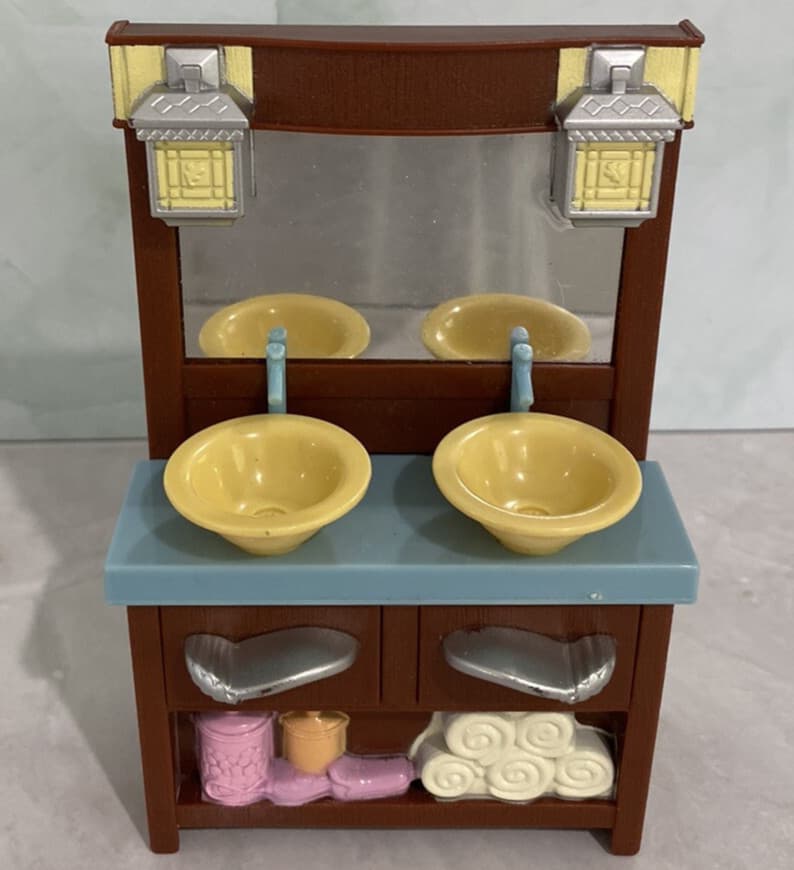 Fisher Price Loving Family Double Sink Vanity Dollhouse Toy Bathroom Furniture