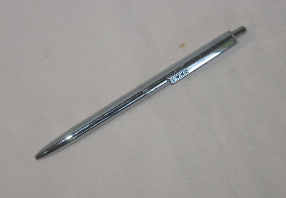 Vintage Paper Mate Double Heart Chrome Ballpoint Pen ~ Blue Refill.