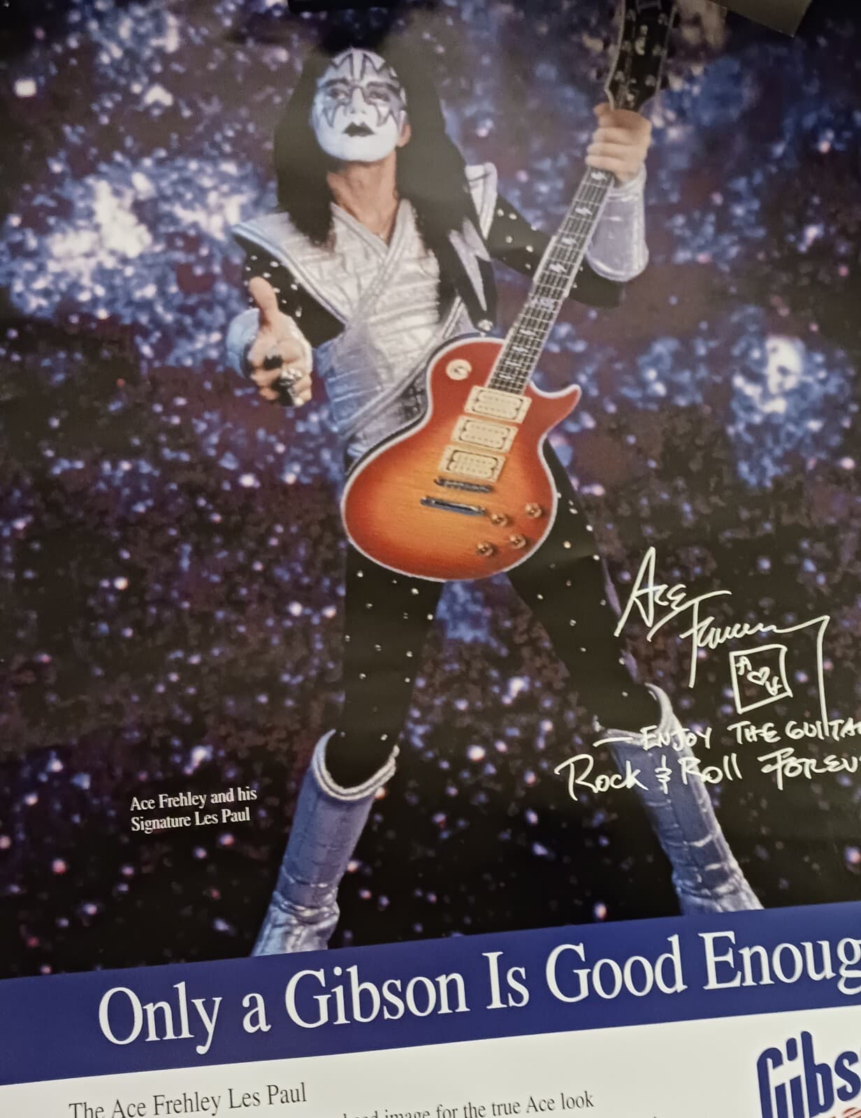1996 Gibson Ace Frehley Les Paul Custom guitar poster