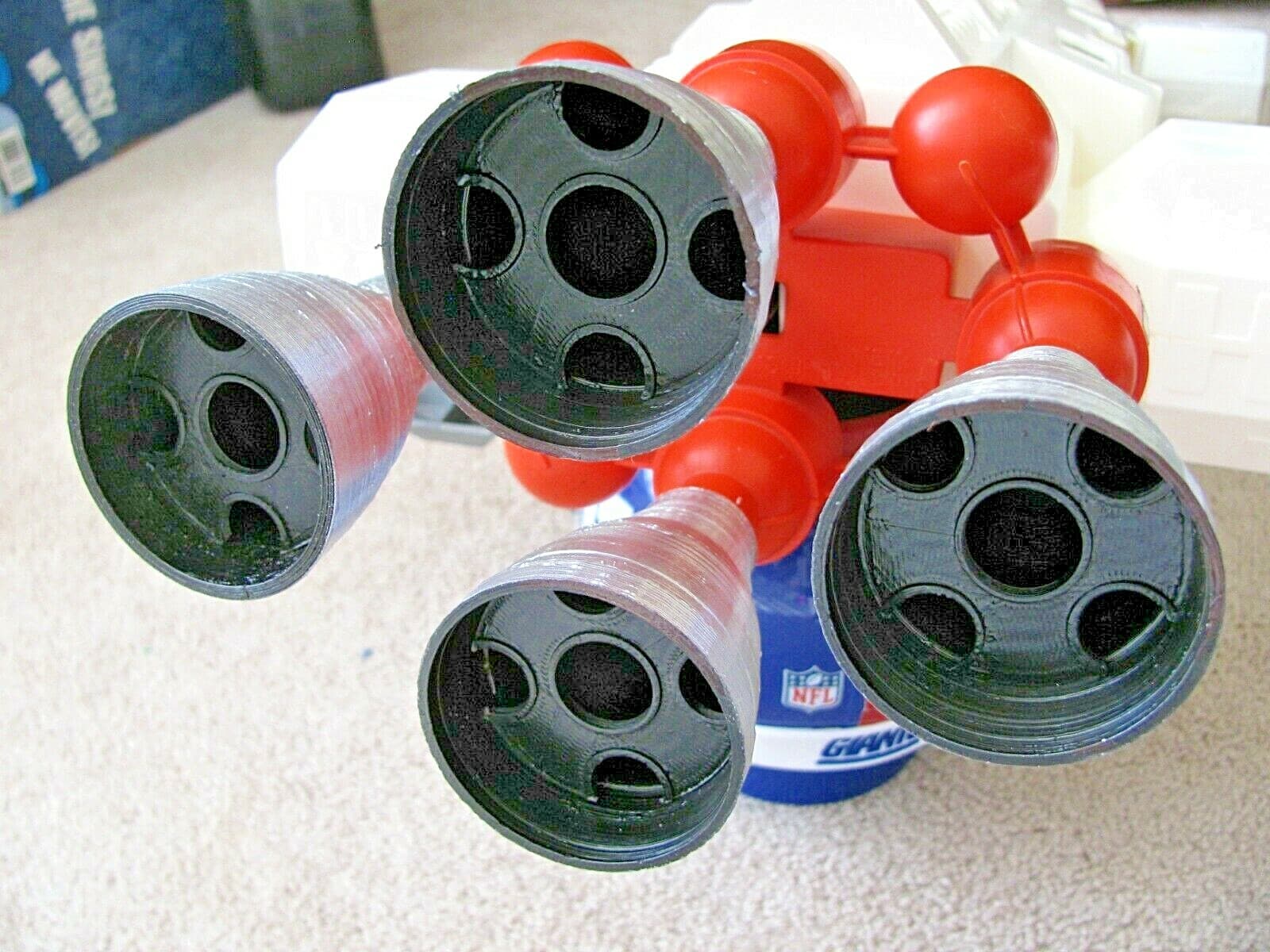 CUSTOM MADE & PAINTED (4) REAR ENGINE ROCKET BELLS SPACE 1999 Mattel Eagle 1