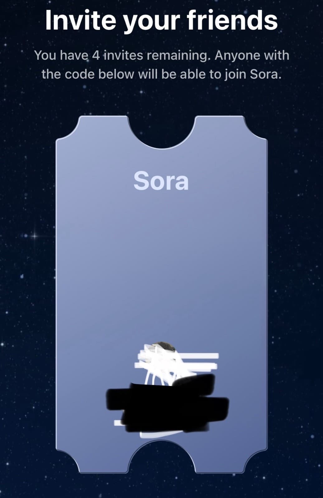 sora 2 ai invite codes 50$ 4 left