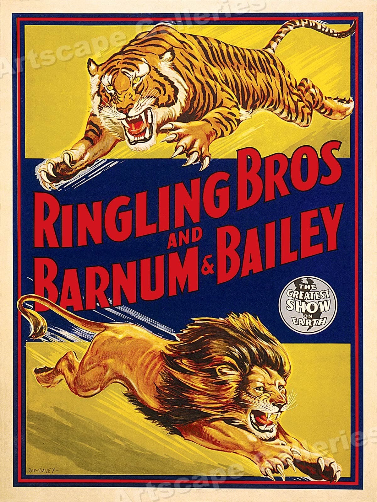 Ringling Bros and Barnum & Bailey 1945 Circus Advertisement Poster - 20x28