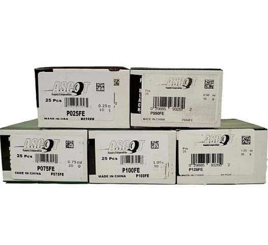 PERFECT P STYLE STEEL WHEEL WEIGHT BUNDLE .25 - 1.25OZ. 125PCS TOTAL (5 ITEMS)