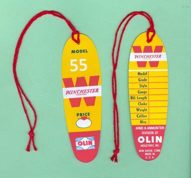 Winchester Model 55 Pre-64 Hang Tag Reproduction