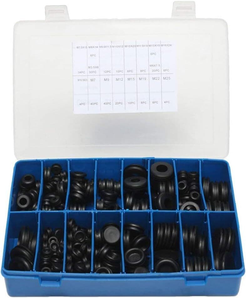 Rubber Grommets Kit Hole Gaskets Assortment Automotive Firewall 250 PCS