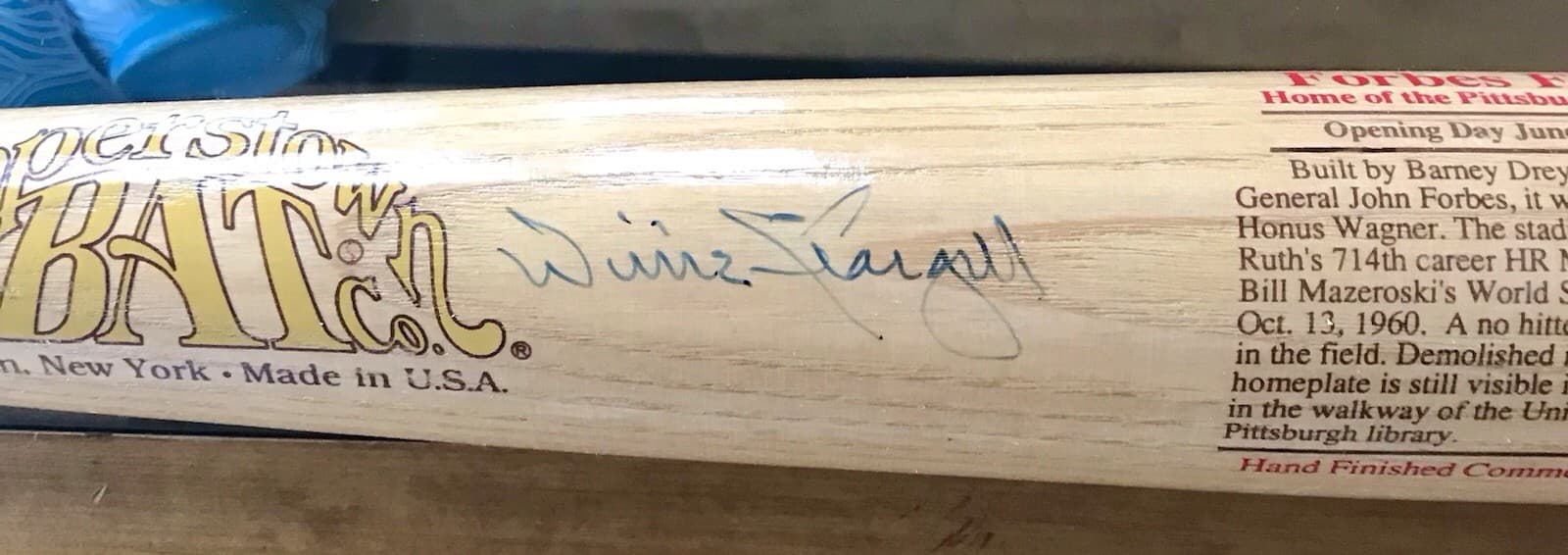 WILLIE STARGELL SIGNED AUTOGRAPHED FULL SIZE COOPERSTOWN BAT JSA