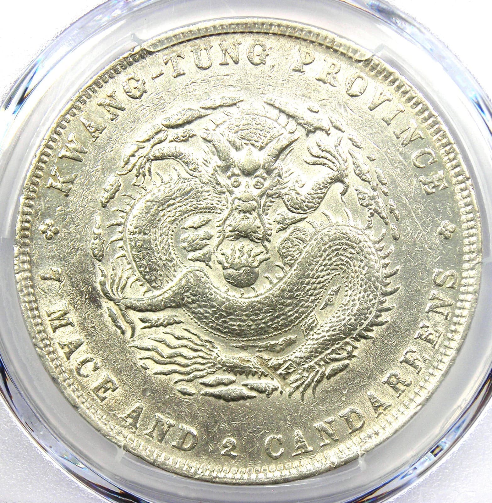 1890-1908 China Kwangtung Dragon Dollar Coin $1 LM-133 Y-203 - PCGS AU Detail