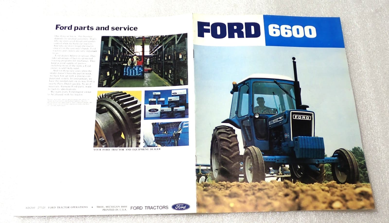 1970'S Ford 6600 Tractor Original Color Sales Brochure MINT