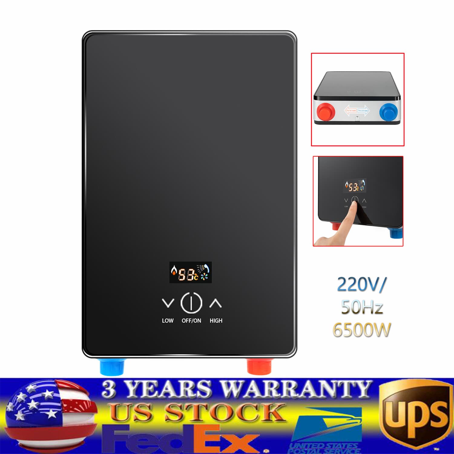 NEW 6500W Instant Hot Water Heater Electric Tankless On Demand House Shower Sink