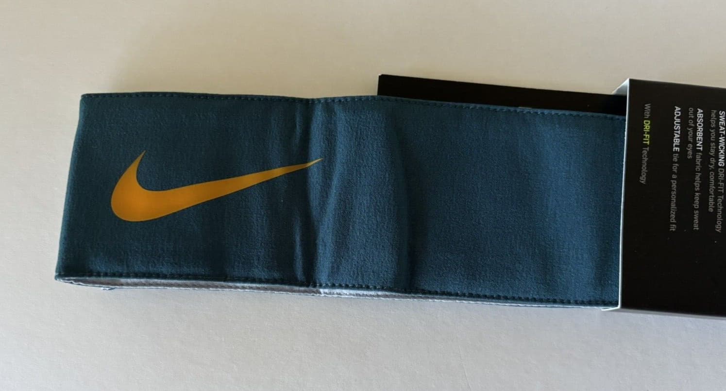 Rare Nike Head Tie Headband Nightshade / Canyon Gold Dri-FIT Tennis Basketball
