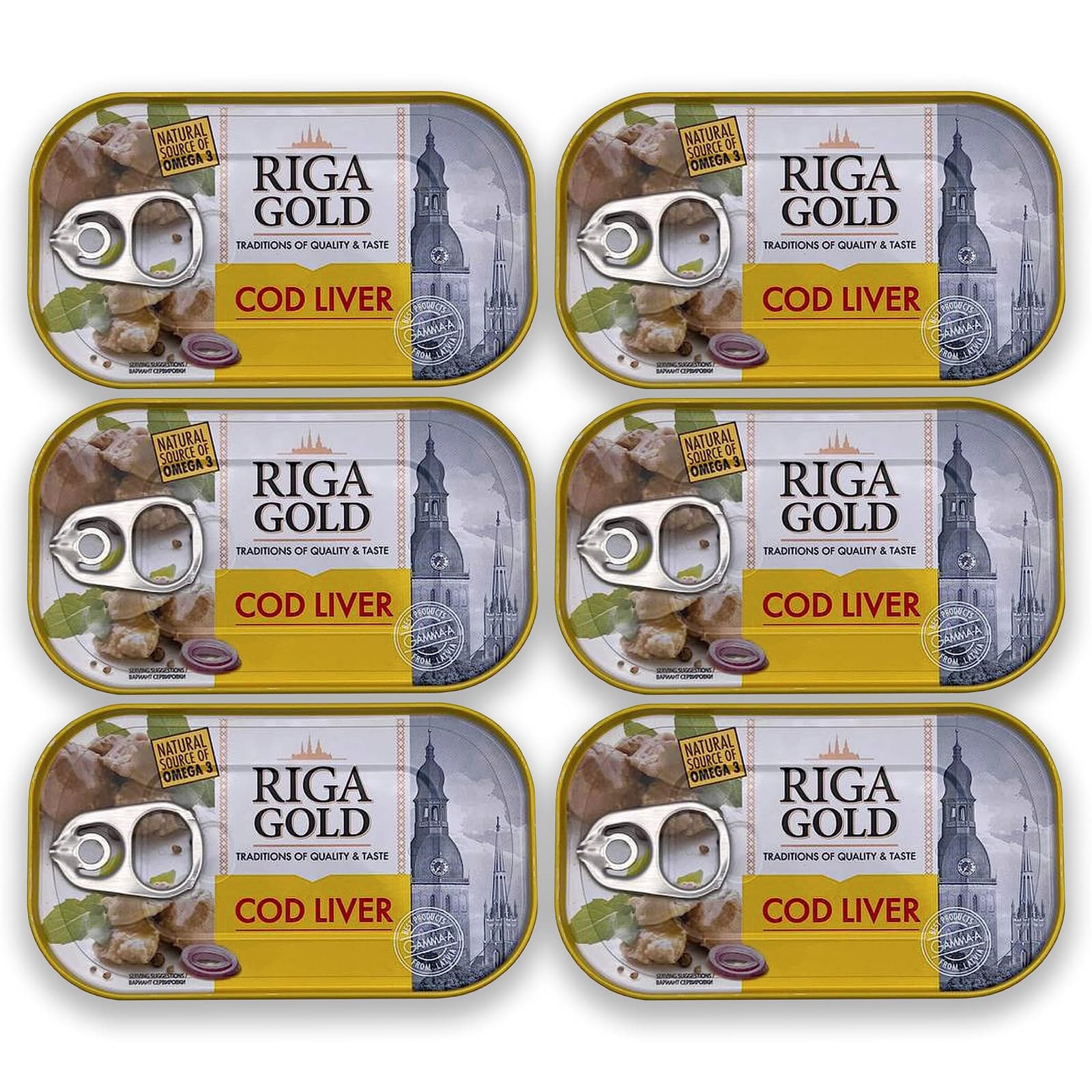 Cod Liver in Own Oil 4.27oz/ 121g From Iceland (Pack 6)