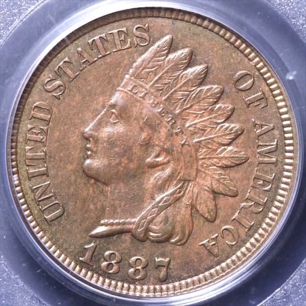 1887 Indian Cent, PCGS MS 64 Bn,