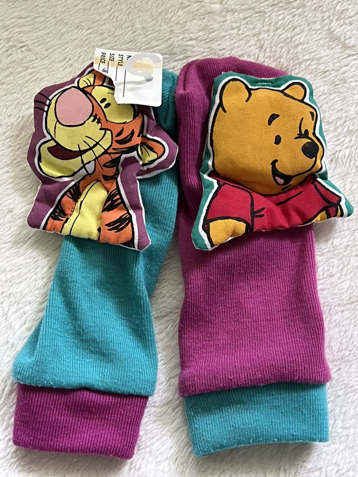 Vtg 1998 Winnie The Pooh Foot Rattles Tigger Socks