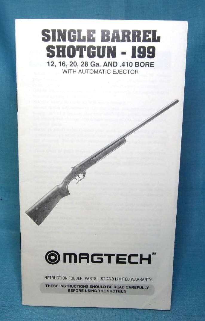 MagTech Single Barrel Model 199 Shotgun Owners Manual